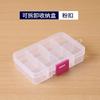 Pastillero rectangular de 8 rejillas con gancho, recubierto de plástico, con cuentas para aparejos de pesca, caja de plástico transparente para guardar joyas.