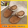 Sapatos Birkenstock de renda retrô, sapatos casuais Birkenstock de peça única, novo estilo verão 2026, sola grossa, que aumenta a altura, versátil, tamancos de bico fechado para mulheres