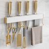 Soporte para Cuchillos de Cocina Barra Colgante Sin Taladro Lujo Ligero Platino Espacio Aluminio Cortador Almacenamiento de Cuchillos de Cocina Gancho Multifunción Montado en Pared