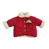 Ropa de Algodón de Año Nuevo para Niños, Chaqueta de Algodón con Forro de Polar Festivo Roja para Bebés en Invierno, Conjunto de Año Nuevo de un Año para Bebé