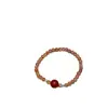 Pulsera Cuadrada de Plata de Ley S925 Plata Rota Diseño de Nicho Simple Natural Pulsera Roja del Sur Pulsera del Año Animal Pulsera de Ágata Roja