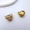 Fivela Magnética Borboleta Banhada a Ouro com Zircônia para Pulseira DIY Handmade Pulseira Colar Fivela de Acabamento Acessórios de Link para Joias