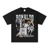 Camiseta de manga curta vintage americana Cristiano Ronaldo Retro Direct Jet Printing Cross-border 2024 Masculina e Feminina Nova Meia Manga Ombro Maré