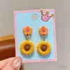 Brincos de Flor Infantis Transfronteiriços, Brincos de Desenho Animado Indolor, Brincos de Princesa Fofos para Meninas, Brincos para Apresentações de Palco de Bebês