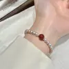 Pulseira Pérola Rose Shijia Pulseira Ágata Vermelha Natural Design Nicho Feminino Casual Pulseira Ano do Zodíaco