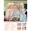 Decoración de Primer Cumpleaños Estilo Coreano para Niña Ambiente Cortina con Lazo Grande Rosa Pared de Fondo Escena Creativa de Gama Alta