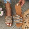 Nuevas sandalias y chanclas de suela plana de verano 2024 para mujer, estilo étnico, chanclas planas de ocio, sandalias y chanclas planas de suela plana para mujer, venta al por mayor