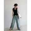 Colete Polo Sem Mangas de Tricô Fino Alta Elasticidade Feminino Verão Slim Sexy Camisola Base