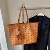 Bolso Tote Texeled de Moda para Mujer 2024 Invierno Nuevo Estilo Europeo y Americano de Mano para Viajar Combinable de Gran Capacidad Bolso de Hombro