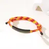 Al por mayor al contado transfronterizo Pulsera de doble cordón multicolor Acero inoxidable Color de impresión y grabado Ajustable Atrás Pulsera de doble cordón