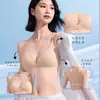 Sutiã adesivo francês sem costura com decote V profundo para mulheres, com alças finas, push-up para seios pequenos, respirável e fino, com suporte lateral para os seios, gola halter e lindo design nas costas