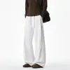 Pantalones casuales bordados plisados retro americanos para hombre, nuevos pantalones deportivos de marca de moda de otoño, pantalones rectos de pierna ancha