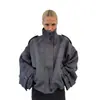 Pronta Entrega Transfronteiriça Outono e Inverno Novo Casaco de Lã Feminino, Estilo Europeu e Americano, Tamanho Europeu, Gola Alta, de Botão Único, Elegante