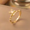 Anel de Zircônia Micro-Pavimentado para Dedo Indicador Feminino, Anel de Dedo Indicador de Luxo Leve da Moda para Mulheres com Abertura Ajustável