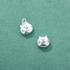 Colgante de cuentas de gato en plata S925 con forma de cruz perforada, accesorio para hacer tú mismo, pulsera de cuerda con cuentas, joyería de plata