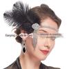 Acessório de Cabeça com Penas dos Anos 1920 Faixa de Cabelo de Pavão Faixa de Cabelo com Franja de Diamante Amazon Gatsbyl Prema de Cabeça de Pena Preta Faixa de Cabelo