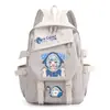 Mochila de Dibujos Animados Anime Tiburón Chica Gawr Gura, para Niños y Niñas, Estudiantes de Primaria y Secundaria, Gran Capacidad, Bolso Escolar Casual