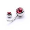 Enfeites umbilicais transfronteiriços, broca adesiva de cabeça plana, piercing de umbigo de aço inoxidável, ornamentos de piercing corporal humano, incrustação de strass colorido, prego de umbigo
