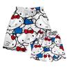 Hello Kitty shorts masculino e feminino verão solto praia calças INS jovem casal usar casual cropped cat calças