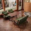 Conjunto de Mesa e Cadeiras para Café, Casa de Chá, Bar, Loja de Chá com Leite, Pousada, Hotel, Área de Lazer, Poltrona Individual Estilo Vintage