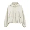 Chaqueta corta con capucha de nuevo diseño estilo europeo y americano, nueva casual de otoño e invierno, chaqueta top holgada y estilizada al por mayor
