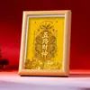 Ornamento de Porta-Retrato do Deus da Riqueza de Cinco Vias para Atrair Riqueza e Prosperidade, Display Decorativo de Mesa para Sala de Estar, Entrada ou Inauguração de Loja