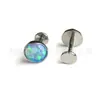 Uña de Labio F136 Titanio Borde Ondulado Aurora Jelly Ópalo Hueso del Oído Uña G23 Aleación de Titanio Joyería para Piercing Uña de la Lengua