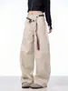 Pantalones Retro de Estilo Americano con Scimitar Decorativo para Hombre 2025 Primavera Nueva Llegada Tubo Recto Sueltos Pierna Ancha Pantalones de Trabajo