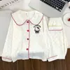 Nuevo Estilo de Primavera y Otoño para Niñas, Manga Larga, Pantalón Largo, Dibujos Animados, Ropa de Casa Cómoda con Cuello de Muñeca y Diseño de Algodón Nube, Conjunto Padre-Hijo