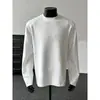Camiseta de Manga Larga con Retazos para Hombre Nueva de Primavera, Estilo Casual Americano, Hombro Caído Desestructurado, Cuello Redondo, Corte Holgado, Sensación de Alta Gama