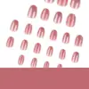 Uñas Postizas Color Rosa Nude Brillante Estilo Cat Eye Usables Uñas Simples Transfronterizas Más Vendidas Arte de Uñas con Brillo Piezas de Uñas Piezas de Uñas Cortas Redondas Productos Terminados