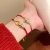 Luz Atmosférica de Ano Novo Vento de Luxo Leve Espírito Serpente Pulseira de Corda Vermelha Nicho Temperamento de Alto Nível Personalidade Única Pulseira Versátil