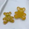 Cuentas sueltas de medio oso bañadas en acrílico, hechas a mano, para hacer tú mismo, accesorios directos de fábrica, cuerda para el cabello, cuentas transparentes de gelatina.
