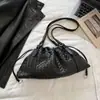 Shuai Mijia 2026 Outono Nova Moda de Alto Valor Bolsa de Ombro Trançada Plissada Bolsa Nuvem Bolsa de Mão da Moda