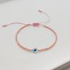 Ins Nicho Mano Concha Natural de Mar Profundo Ojos Azules Suerte Tejido con Cuentas Cuentas de Arroz Miyuki Pulsera Pequeña para Mujer