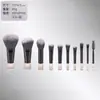 Kit de Pincéis de Maquiagem Mini com 10 Peças, Cabos de Cristal, Estilo Portátil para Viagem, Pincel para Pó, Pincel para Contorno, Pincel para Blush
