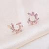 Pendientes Pequeños de Cristal de Zircón Rosa Chapados en Plata de Ley 925 Pendientes Elegantes para Mujer Estilo Cool Distintivo de Corea del Sur Joyería para la Oreja Ins