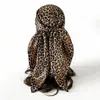 Bufanda cuadrada de satén con estampado de leopardo de 90 cm, pañuelo cruzado de seda, bufanda europea y americana para mujer, turbante de muselina