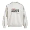 Moletom Masculino Solto com Gola Redonda, Estampa de Personagem e Costura, Estilo Primavera/Outono, Vibe Streetwear Americana, Blusa Esportiva Casual