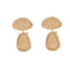 Moda Europeia e Americana Brincos de Liga Metálica com Textura Exagerada Design de Nicho High-End Camada Dupla Geométricos Gota D'água Brincos Grandes para Mulheres