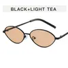 Óculos de Sol Gatinho de Temperamento para Mulheres Europeus e Americanos High-End Metal Sunglasses Nerd Retro Óculos Sexy Tendência