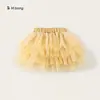 Vestido de Verão Youbao para Crianças Vestido Infantil de Malha Multicamadas Respirável Vestido Princesa para Meninas Aniversário Vestido de Bolo para Crianças Pequenas Tendência