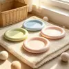 Cuenco circular de cerámica de color crema con esmalte interior para mascotas (perros pequeños y gatos), cuenco bajo para gatos, cuenco de comida, en stock para ventas transfronterizas