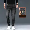 Jeans Masculino de Primavera Masculino Atacado Novo Reto Solto Elástico Marca da Moda Emagrecedor Americano Retrô Calças Compridas Verão