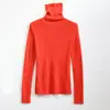 [No se aceptan devoluciones ni cambios en artículos con descuento] Suéter de punto de lana sin costuras de cuello alto para Otoño/Invierno, corte ajustado, que realza la figura y perfecto como capa base