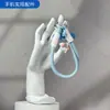 Cordón para Teléfono Móvil Corto para Muñeca Correa Gruesa Colgante de Gato Cadenilla de Mano para Chicas al Aire Libre Colgante de Concha Material de Nylon Anti-Pérdida