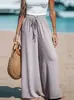 2026 Comercio Exterior Transfronterizo Más Vendido Pantalones de Pierna Ancha para Mujer Amazon Moda Estilo Casual Cómodos de Color Sólido Pantalones Largos para Mujer