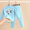 Conjunto de Ropa Interior Térmica para Niños con Forro Polar y Terciopelo Alemán Espesado Ropa de Casa Ropa de Otoño para Bebé y Pantalones Pijamas para Niños y Niñas