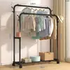 Estante para secar ropa de piso dormitorio hogar plegable interior colgar ropa barra única simple balcón almacenamiento estante de ropa fresco