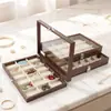Caixas de Joias no Atacado em Estoque, Caixas de Armazenamento de Pulseiras de Madeira de Nogueira para Casa, Caixas de Embalagem para Exposição de Joias